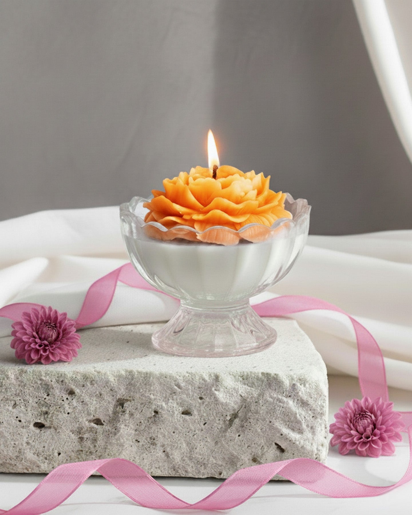 Tangerine Bloom | Flower Pot Candle